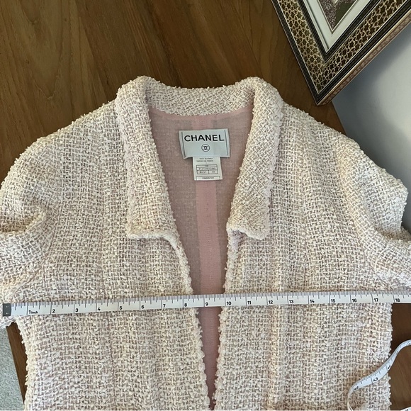 ❌SOLD❌ CHANEL 1999 SS Vintage Pink Beige Tweed Jacket CC Logo FR44 Large L Auth - Picture 14 of 17